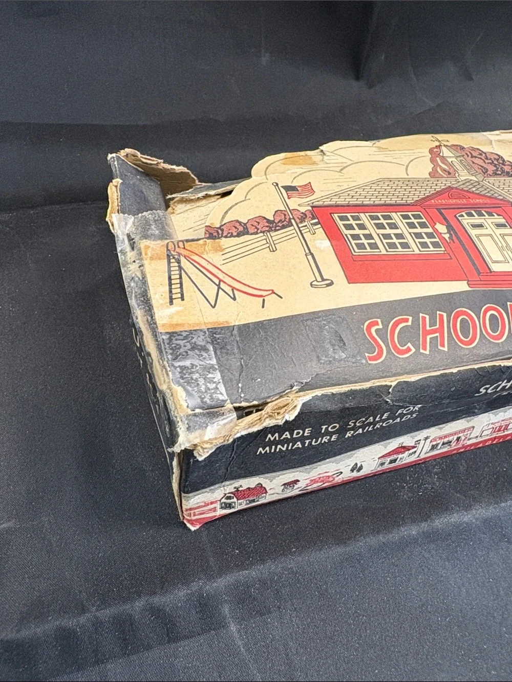 Vintage Red Schoolhouse-  Plasticville.  0264